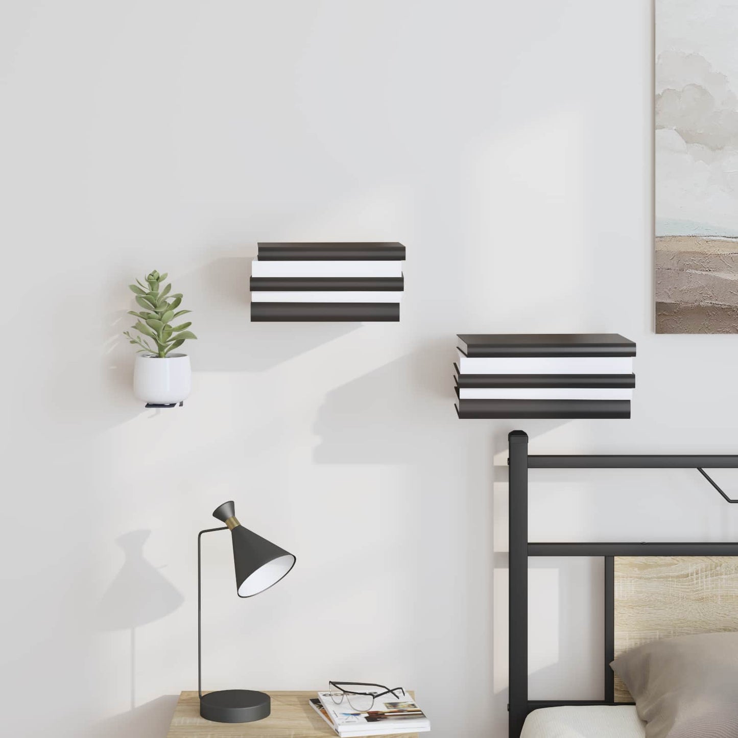Floating Shelf with Shelf 8 pcs Anthracite 6 x 10.8 x 6.6 cm