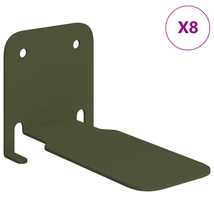 Floating Shelf with Shelf 8 pcs Olive Green 6 x 10.8 x 6.6 cm