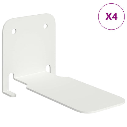 Floating Shelf with Shelf 4 pcs White 6 x 10.8 x 6.6 cm