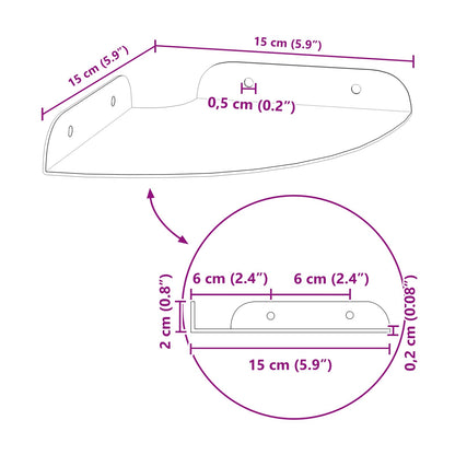 Floating Shelf with Shelf 2 pcs Pink 15 x 15 x 2 cm