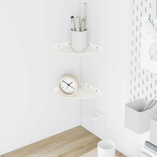 Corner Floating Shelf 2 pcs White 15 x 15 x 2 cm