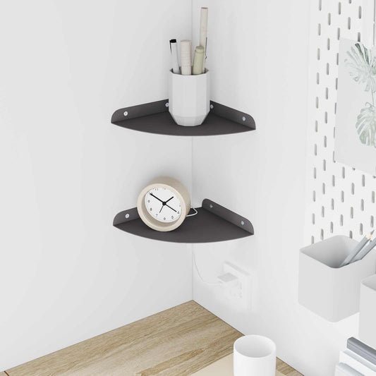 Corner Floating Shelf 2 pcs Black 18 x 18 x 2 cm