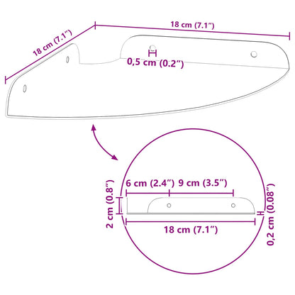 Floating Shelf with Shelf 2 pcs Pink 18 x 18 x 2 cm
