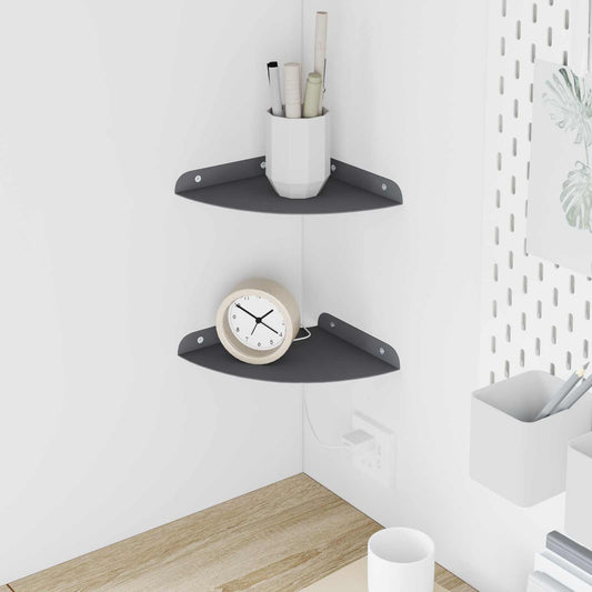 Corner Floating Shelf 2 pcs Anthracite 18 x 18 x 2 cm