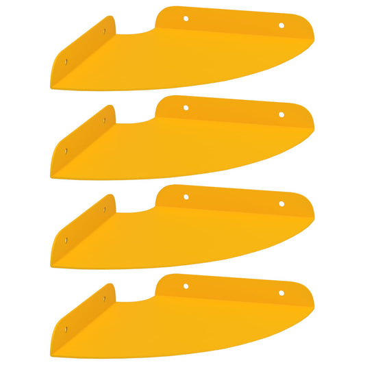Corner Floating Shelf 4 pcs Mustard Yellow 18 x 18 x 2 cm