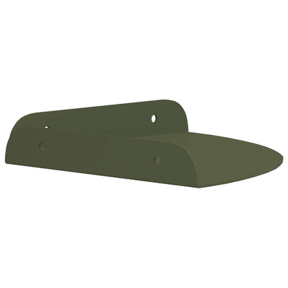 Floating Shelf with Shelf 2 pcs Olive Green 18 x 18 x 2 cm