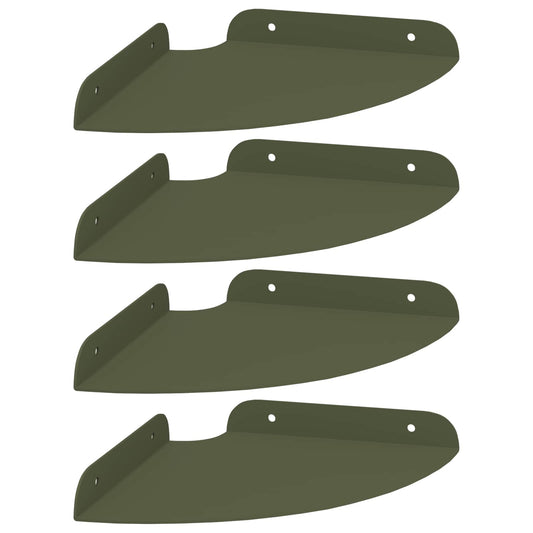 Corner Floating Shelf 4 pcs Olive Green 18 x 18 x 2 cm