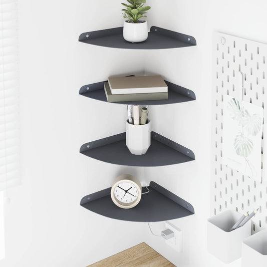 Corner Floating Shelf 4 pcs Anthracite 24 x 24 x 2.3 cm