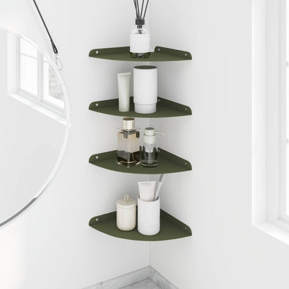 Floating Shelf with Shelf 4 pcs Olive Green 24 x 24 x 2 cm