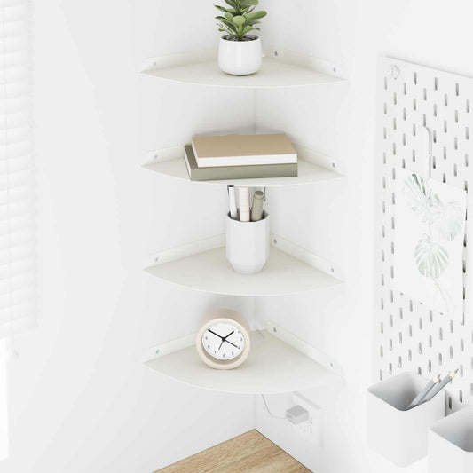 Corner Floating Shelf 4 pcs White 24 x 24 x 2 cm