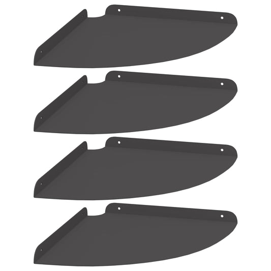 Corner Floating Shelf 4 pcs Black 30 x 30 x 2 cm