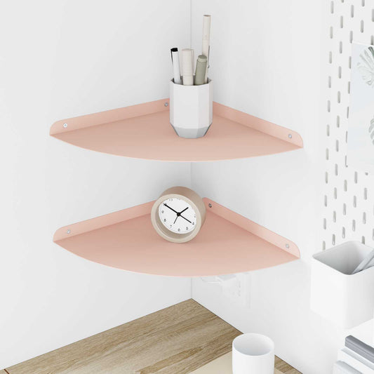 Corner Floating Shelf 2 pcs Pink 30 x 30 x 2 cm