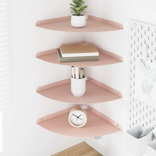 Corner Floating Shelf 4 pcs Pink 30 x 30 x 2 cm