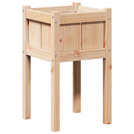 Garden Planter Nature 40 x 40 x 70 cm Solid Pine Wood