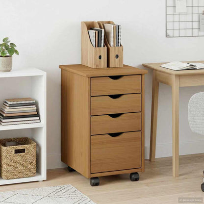 Rolling Cabinet MOSS Honey Brown 34 x 39 x 56 cm