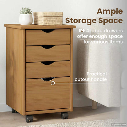 Rolling Cabinet MOSS Honey Brown 34 x 39 x 56 cm