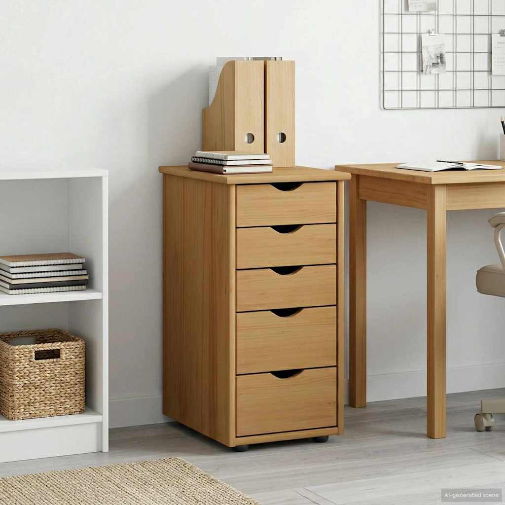 Cabinet 34 x 39 x 61.5 cm Solid Pine Wood Honey Brown