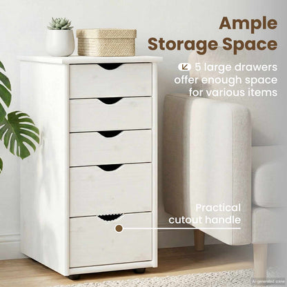 Cabinet White 34 x 39 x 61.5 cm Solid Pine Wood