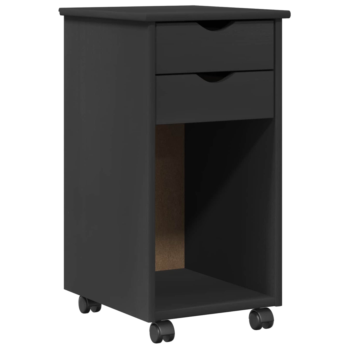 Rolling Cabinet Grey 34 x 39 x 65.5 cm Solid Pine Wood