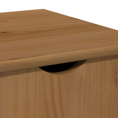 Rolling Cabinet Honey Brown 34 x 39 x 65.5 cm Solid Pine Wood