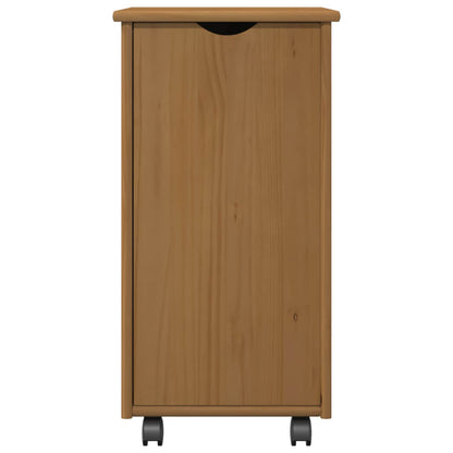 Rolling Cabinet Honey Brown 34 x 39 x 65.5 cm Solid Pine Wood