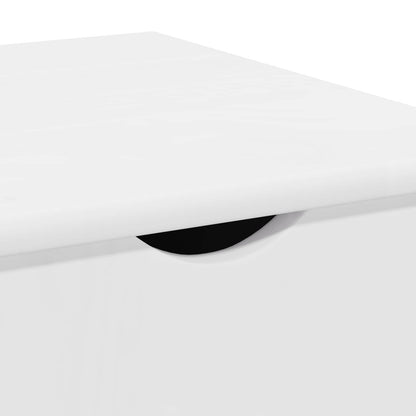 Rolling Cabinet White 34 x 39 x 65.5 cm Solid Pine Wood