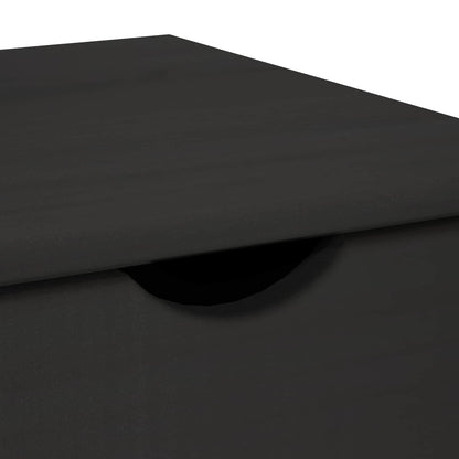Rolling Cabinet Black 34 x 39 x 65.5 cm Solid Pine Wood