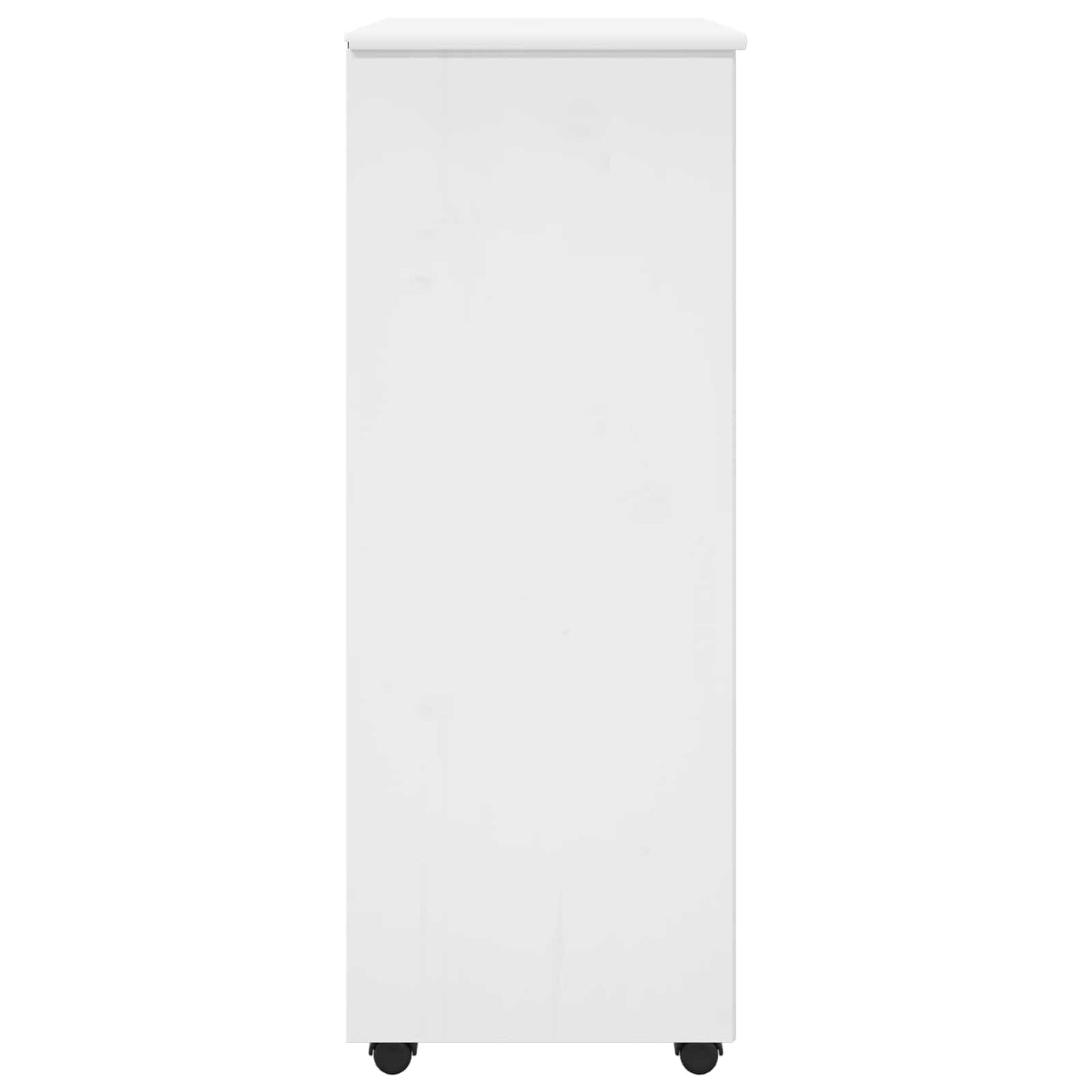 Rolling Cabinet White 53 x 39 x 103 cm Solid Pine Wood