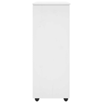 Rolling Cabinet White 53 x 39 x 103 cm Solid Pine Wood