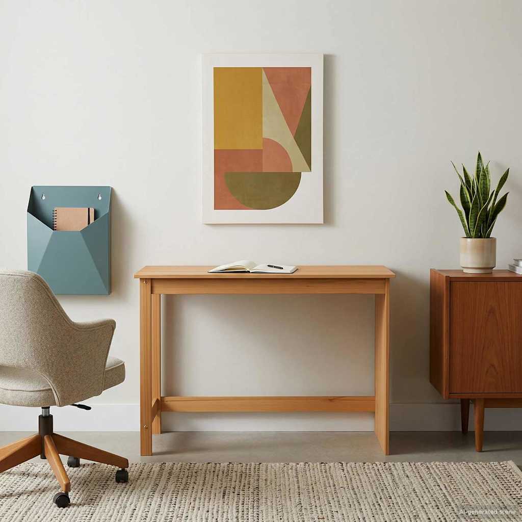 Desk Honey Brown 112 x 50 x 75 cm Solid Pine Wood