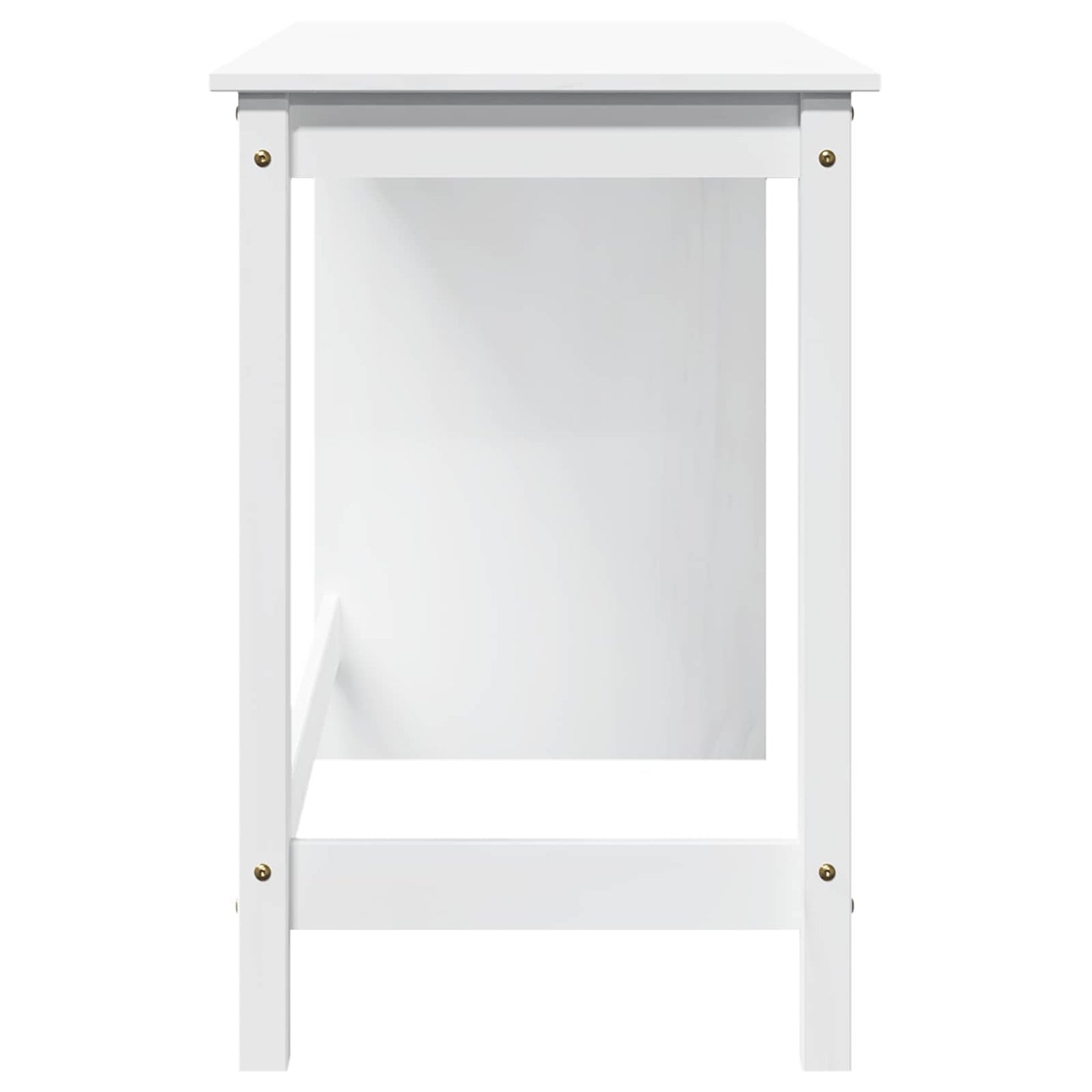 Desk White 112 x 50 x 75 cm Solid Pine Wood