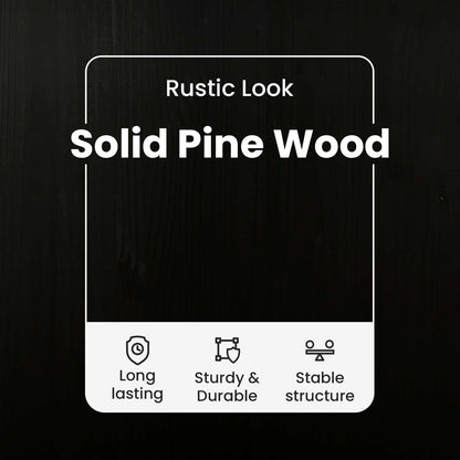Desk Black 112 x 50 x 75 cm Solid Pine Wood
