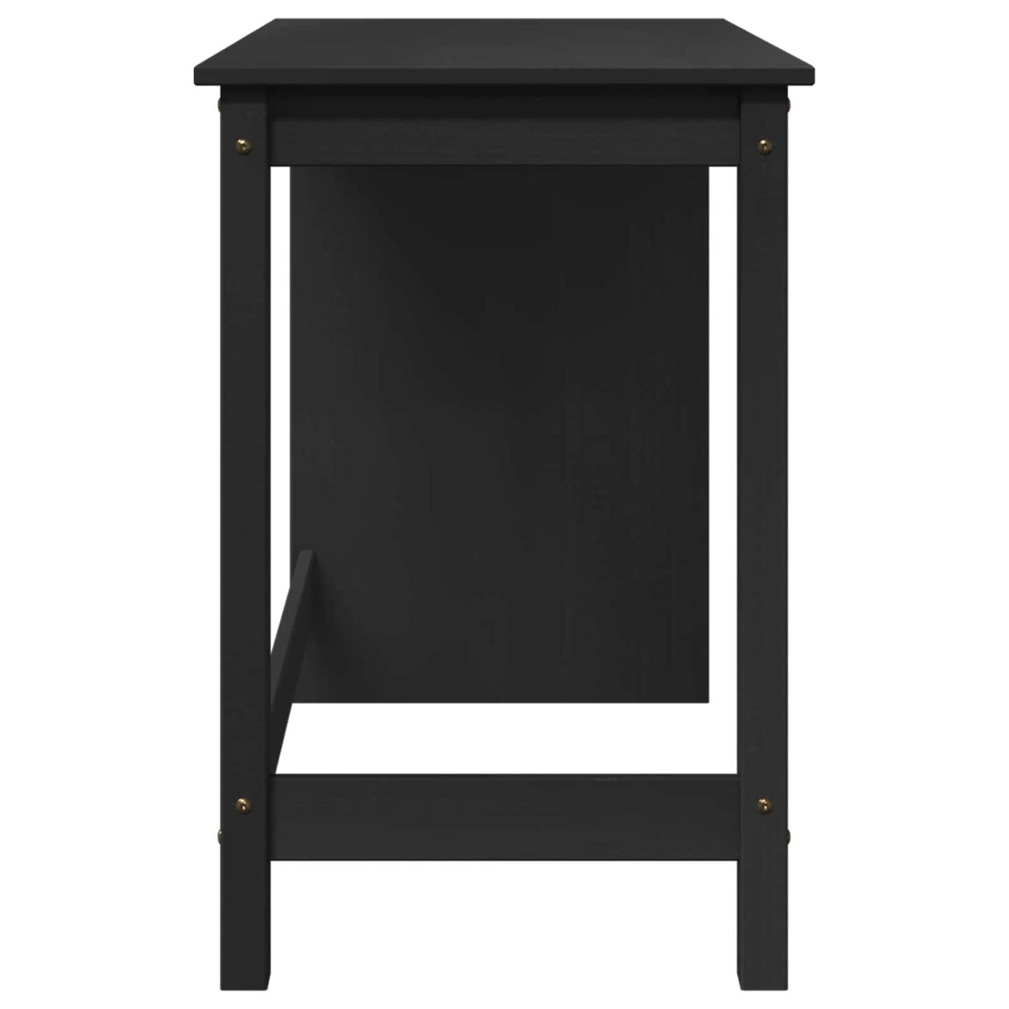 Desk Black 112 x 50 x 75 cm Solid Pine Wood