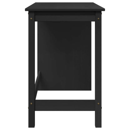 Desk Black 112 x 50 x 75 cm Solid Pine Wood
