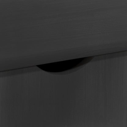 Rolling Cabinet Grey 100 x 39 x 65.5 cm Solid Pine Wood