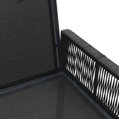 Garden Chairs 2 pcs Black and Dark Grey Poly Rattan