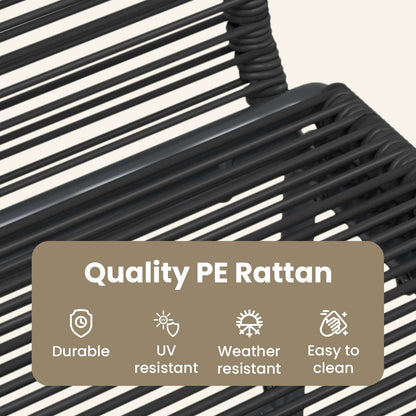 Garden Chairs 2 pcs Black 48 x 55 x 89.5 cm Rattan