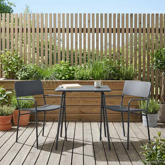 Garden Chairs 2 pcs Anthracite Steel