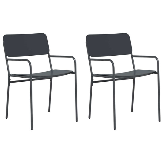 Garden Chairs 2 pcs Anthracite Steel