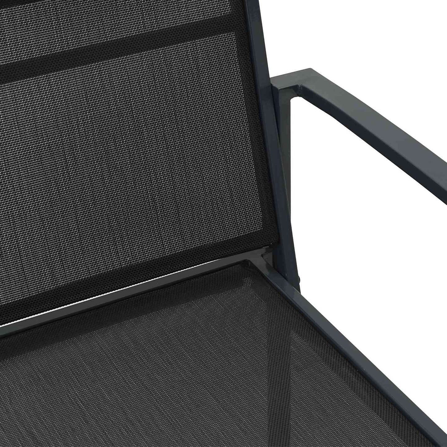 Garden Chairs 2 pcs Black and Anthracite Textilene Fabric