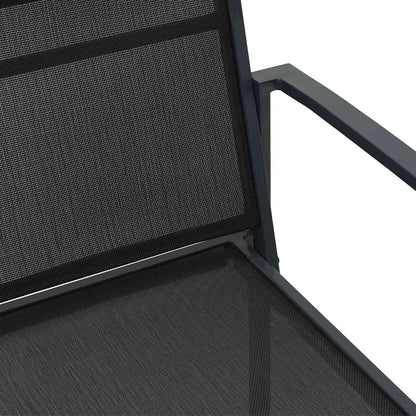 Garden Chairs 2 pcs Black and Anthracite Textilene Fabric