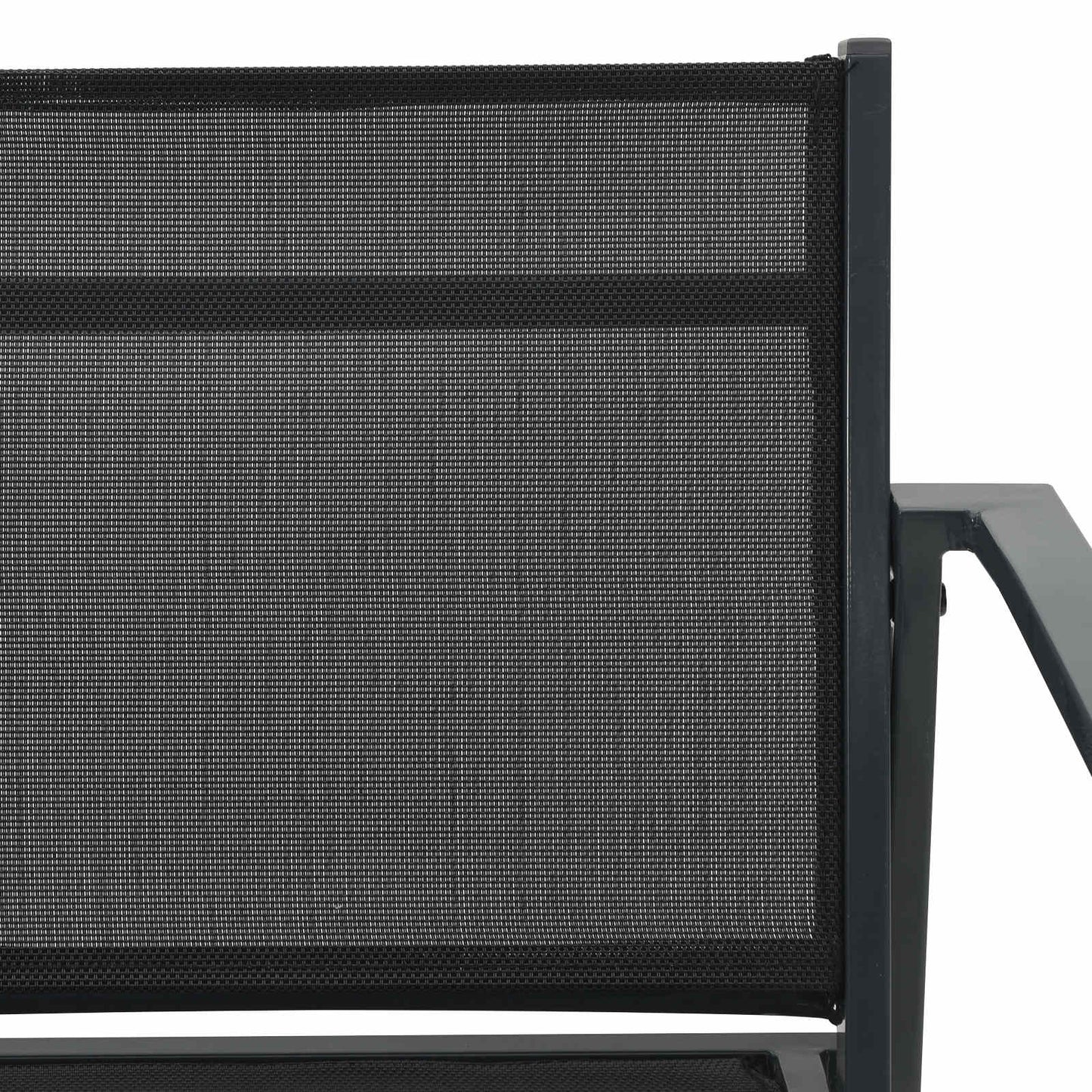 Garden Chairs 2 pcs Black and Anthracite Textilene Fabric