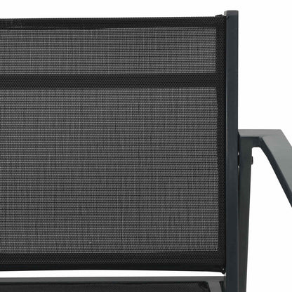 Garden Chairs 2 pcs Black and Anthracite Textilene Fabric