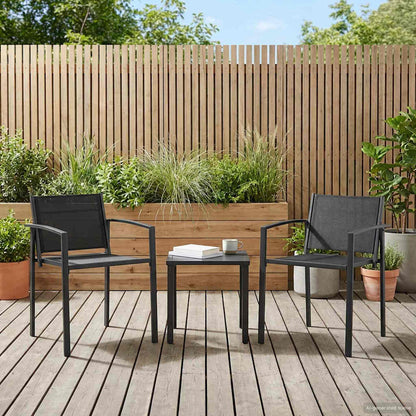 Garden Chairs 2 pcs Black and Anthracite Textilene Fabric