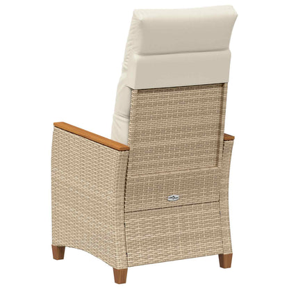 Reclining Garden Chair Beige and Cream 25.20 x 22.64 x 44.09 in