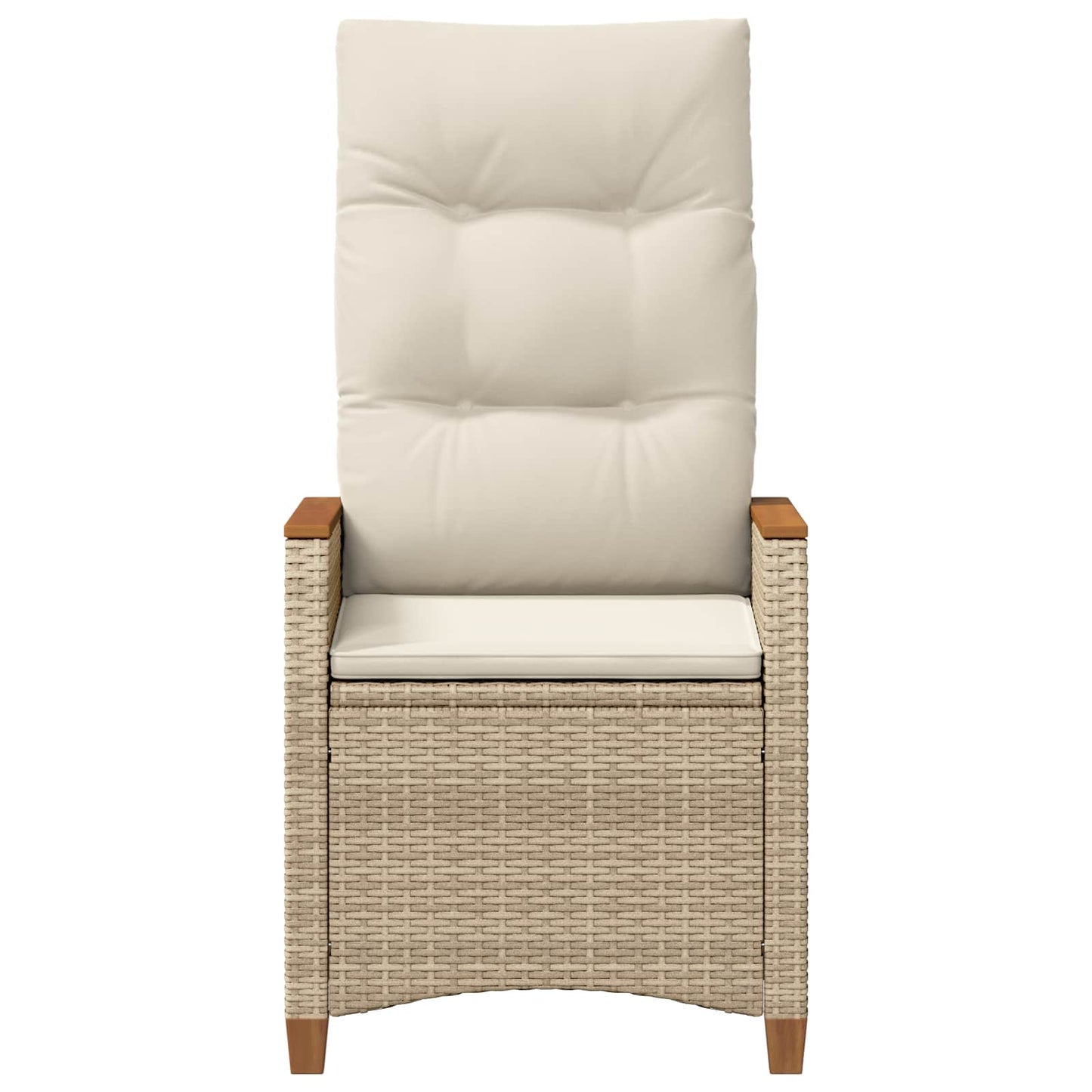 Reclining Garden Chair Beige and Cream 25.20 x 22.64 x 44.09 in