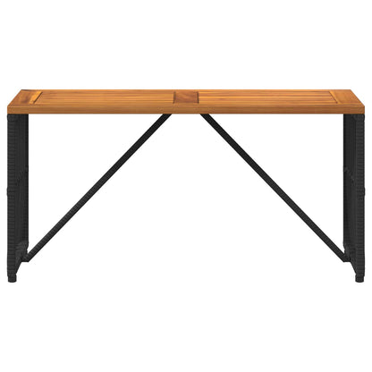 Outdoor Table Black 80 x 40 x 40 cm Steel and Poly Rattan