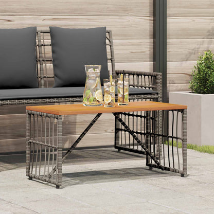 Outdoor Table Grey 80 x 40 x 40 cm Steel and Poly Rattan