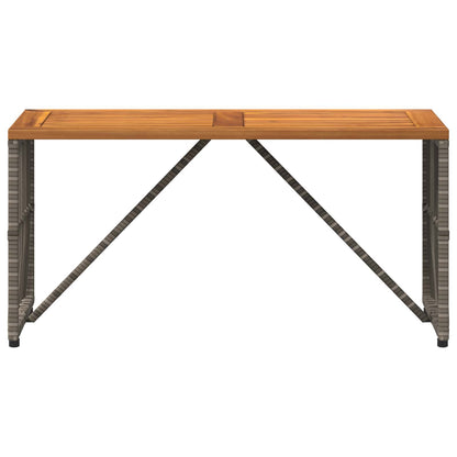 Outdoor Table Grey 80 x 40 x 40 cm Steel and Poly Rattan