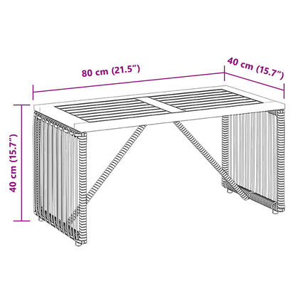 Outdoor Table Black and Brown 80 x 40 x 40 cm Poly Rattan